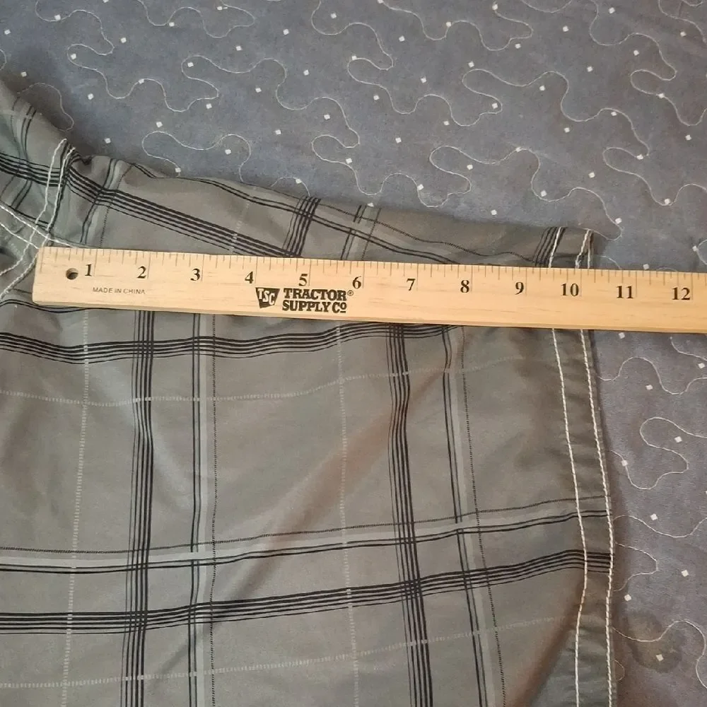 OP Men's Gray Plaid Swim Shorts size 3XL
